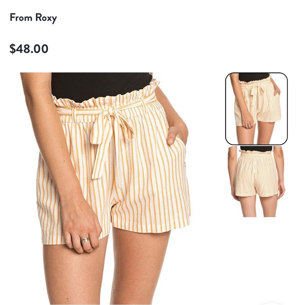 Roxy Be My Darling Paperbag-Waist Striped Shorts